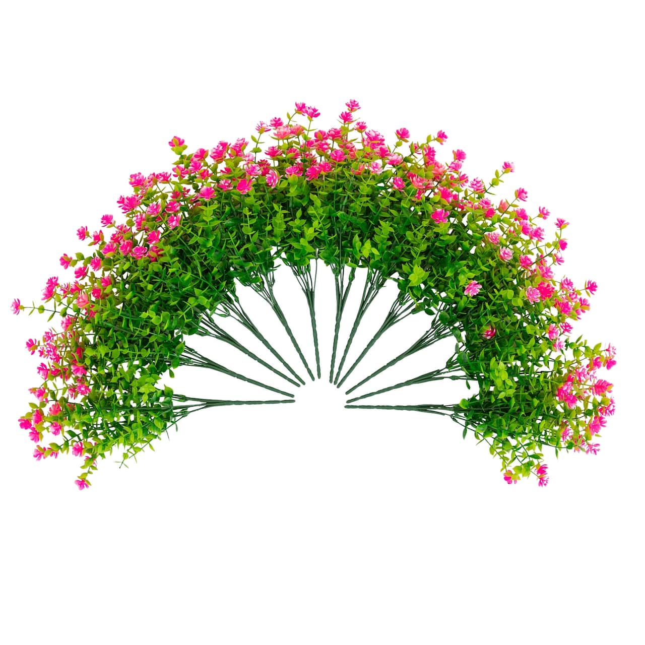 13" UV Resistant Artificial Flowering Mini Rose Bushes, 12ct.